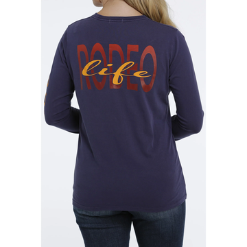 Cinch Ladies Purple Rodeo Life LS T-Shirt
