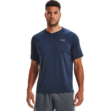 UA Men's V-Neck Tech Tee Navy Blue