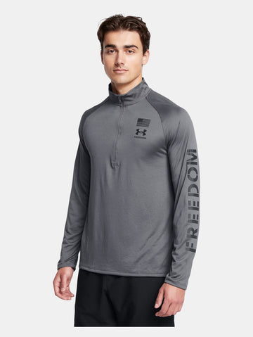 UA Men's 1/4 Zip Freedom Tech Tee Gray