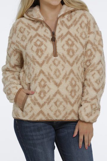 Cinch Ladies Sherpa Cream Hoodie XS