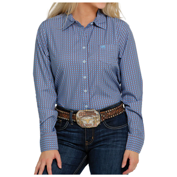 Cinch Ladies Blue and Purple Arenaflex Button Up