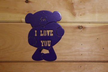 #161b I Love You Bear Purple