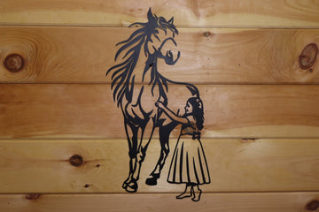 #181 Girl Petting Horse