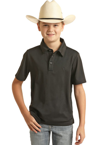 Rock & Roll Boys Black Basic Polo Shirt