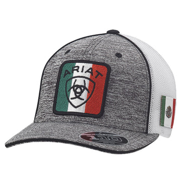 Ariat Gray Heather Mex Flag Ball Cap