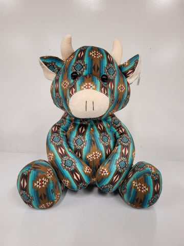 Farm Pals Teal Aztec Plush Calf