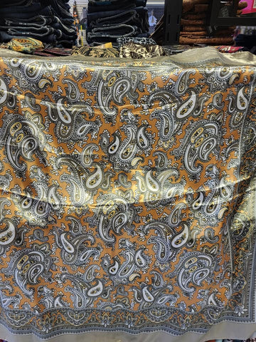 Wild Rags- Cream/ White/ Orange Paisley