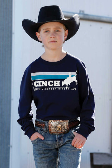 Cinch Boys Navy LS TShirt