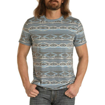 Rock & Roll Dale Brisby Blue Aztec TShirt