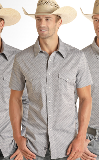 Rock & Roll Men's Jacquard Woven Snap