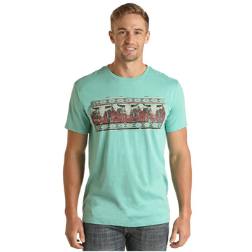 Rock & Roll Teal Longhorn TShirt