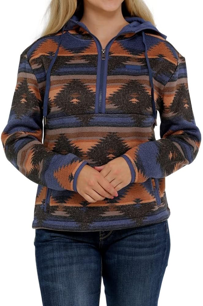 Cinch Ladies Aztec 1/4 Zip Sweatshirt