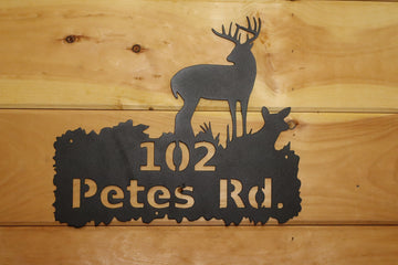 #68b Deer Address Sign