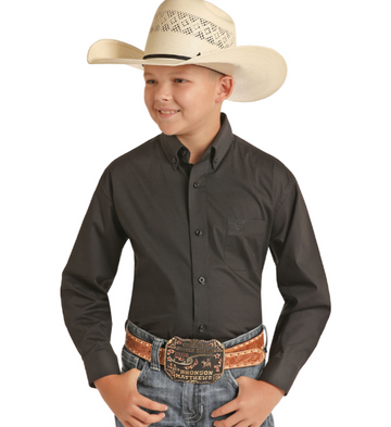 Rock & Roll Boys Black Poplin Shirt