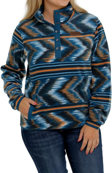 Cinch Ladies Blue Aztec Polar Fleece