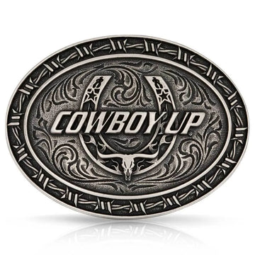 Montana Silversmiths Cowboy Up Oval Belt Buckle