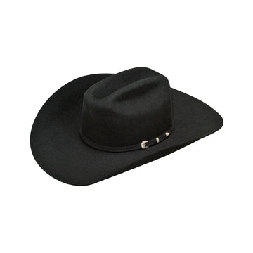 Ariat Black Wool Cowboy Hat with Silver Buckle