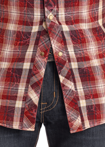 Rock & Roll Men's Red Plaid Snap Shirt