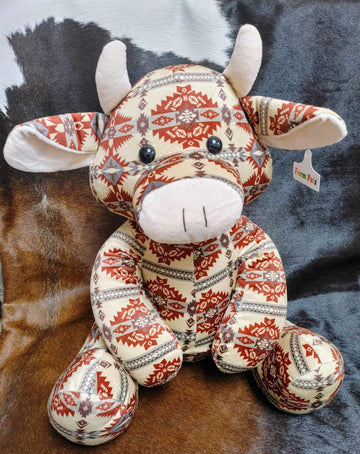 Farm Pals Tan/Red Aztec Plush Calf