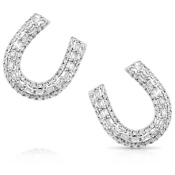 Montana Silversmiths Crystal Horseshoe Earrings