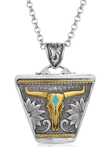Montana Silversmiths Cowtag Skull Necklace