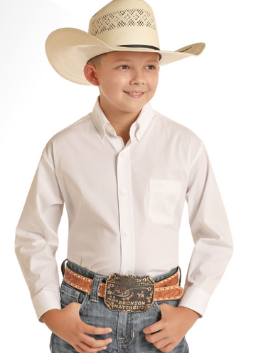Rock & Roll Boys White Poplin Shirt