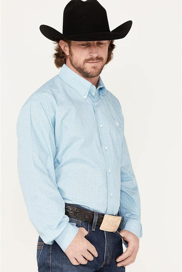 Cinch Men's Light Blue/White Button Up