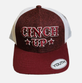Cinch Up Youth Maroon Ball Cap