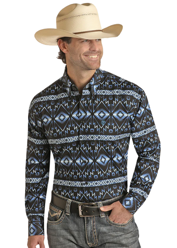 Rock & Roll LS Aztec Woven Button Up