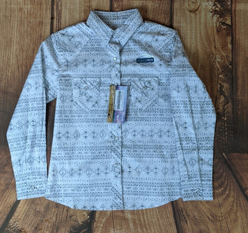 Panhandle Girls White Aztec LS Snap