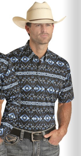Rock & Roll SS Aztec Woven Button Up
