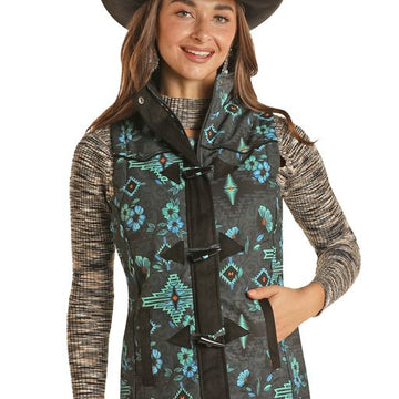 Powder River Ladies Floral Aztec Vest