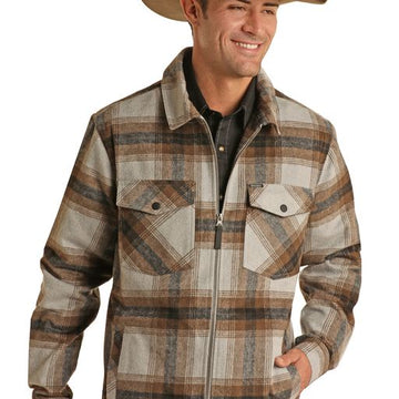 Rock & Roll Gray Plaid Full Zip Shirt Jacket