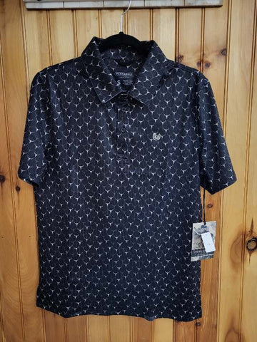 Panhandle Men's Black Longhorn Polo