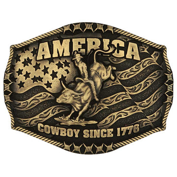 Montana Attitude Bucking Bull Belt Buckle