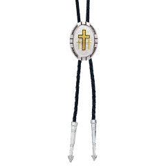 Montana Silversmiths Gold Cross Bolo Tie