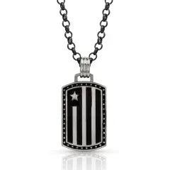 Montana Silversmiths Flag Dog Tag