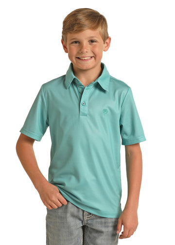 Rock & Roll Boys Seafoam Printed Polo