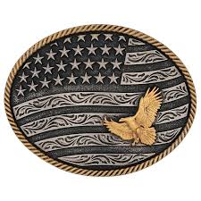 Montana Attitude Flag w/Eagle Belt Buckle