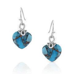 Montana Silversmiths Turquoise Heart Earrings