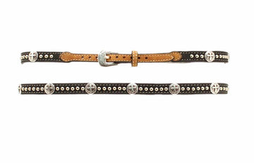 Hatband Black w/ Cross Conchos