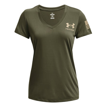 Under Armour Ladies V-Neck Freedom Tech T-Shirt