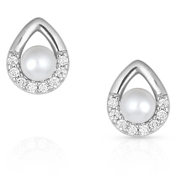 Montana Silversmiths Cradled Pearl Earrings