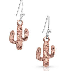 Montana Silversmiths Rose Gold Cactus Earrings