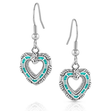 Montana Silversmiths Turquoise Heart Earrings