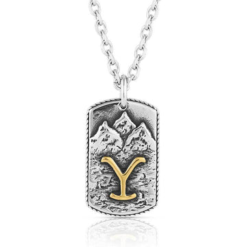 Montana Silversmiths Yellowstone Dog Tag Necklace