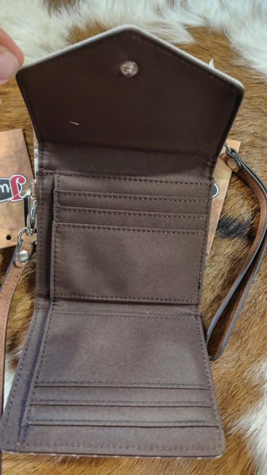 Justin Ladies Canvas Mini Wallet with Horsehead