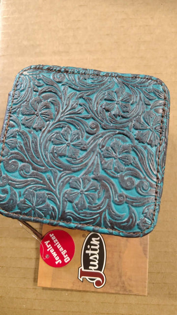 Justin Teal Embossed Jewelry Case