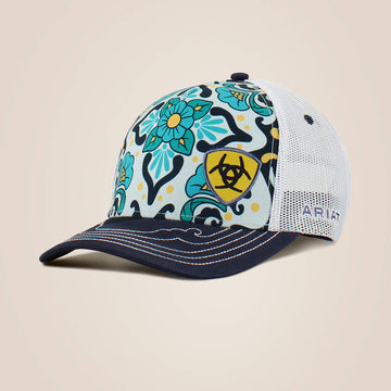 Ariat Teal Floral Ball Cap