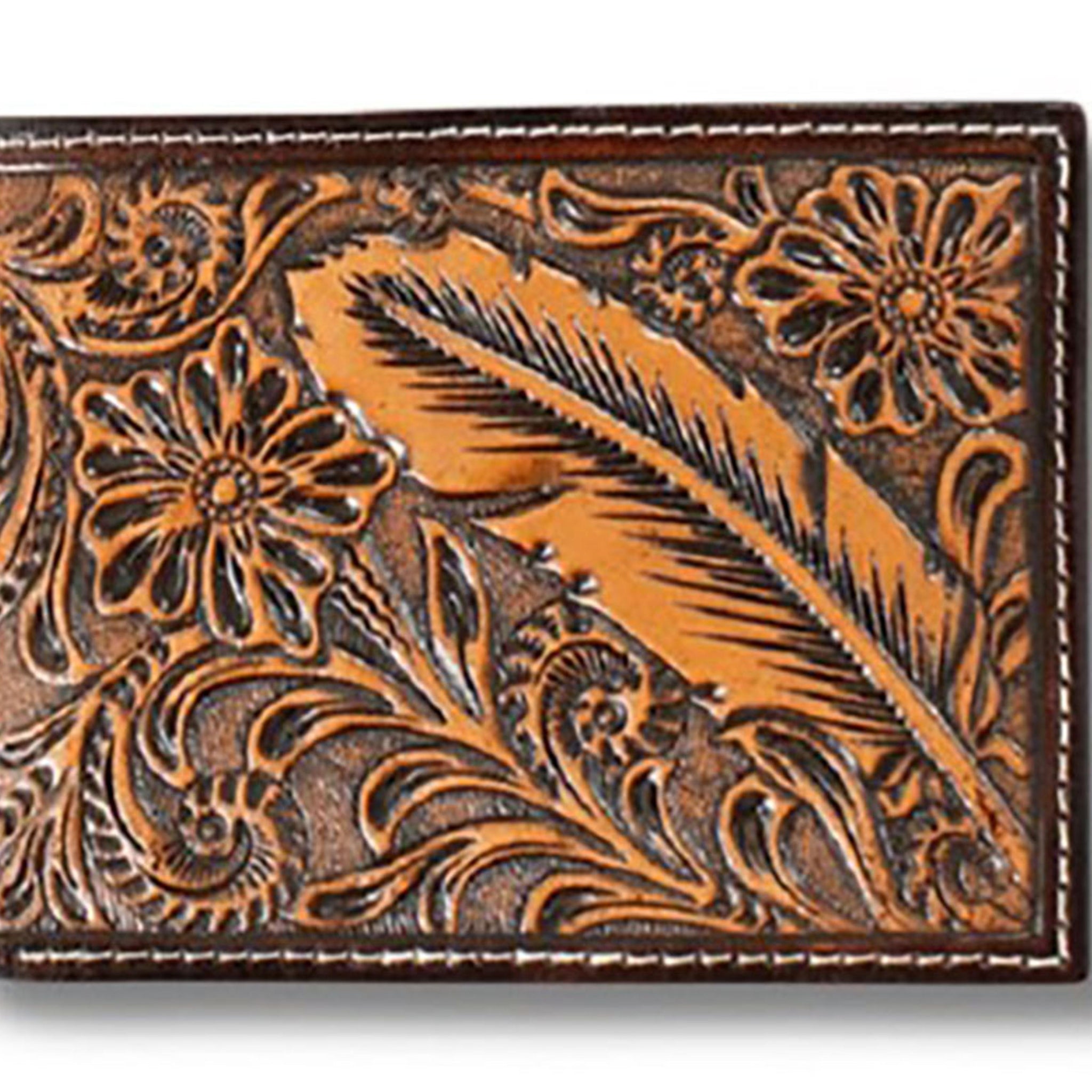 Ariat Leather Feather Bifold Wallet
